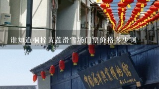 谁知道桐梓黄莲滑雪场门票价格多少啊