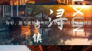 你好、能不能把福州的五星级和四星级的酒店的店名给