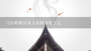 弓长岭假日水上乐园开业了么