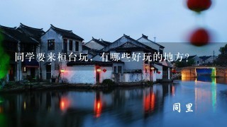 同学要来桓台玩，有哪些好玩的地方？