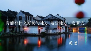 青浦有什么好玩的地方 这些地方1定要去