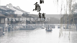 在泰安旅游时需要注意什么